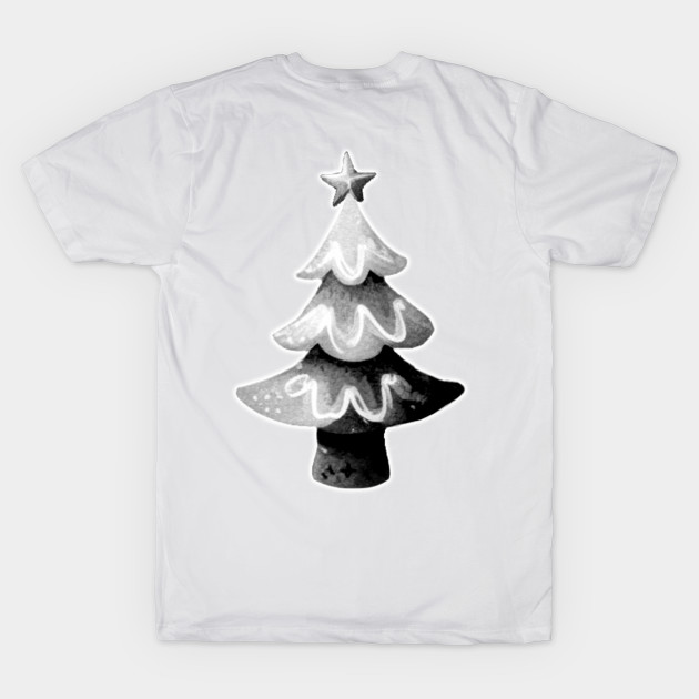 Monochrome Christmas Tree - Fir Tree Watercolor Illustration / Painting by Star Fragment Designs